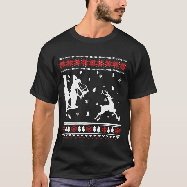 Bow Hunter Ugly jul Sweater Bowhunter Archer T Shirt (Framsida)