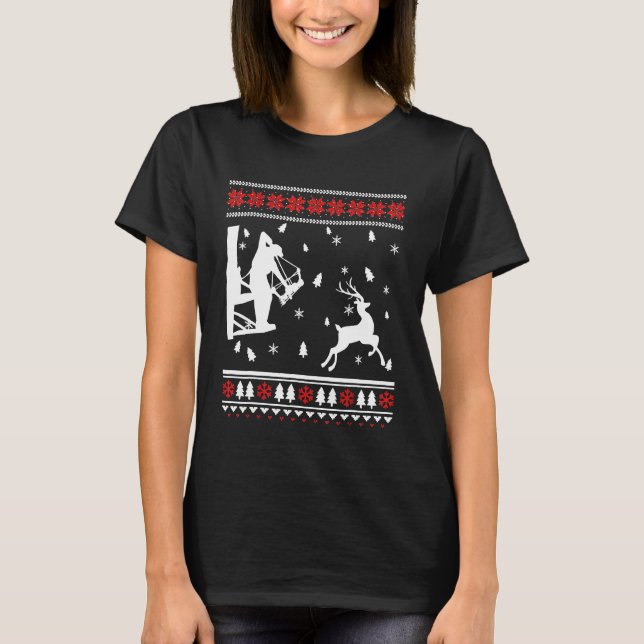 Bow Hunter Ugly jul Sweater Bowhunter Archer T Shirt (Framsida)