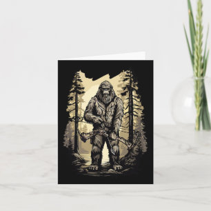 Bow Hunting Bigfoot Funny Hunting Gift Kort