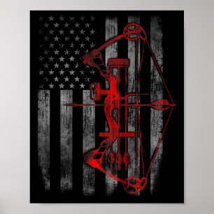 Bow Hunting Flagga Archery Funny Hunting Gift Poster