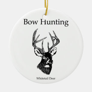 Bow Hunting (vit Svan Buck) Julgransprydnad Keramik