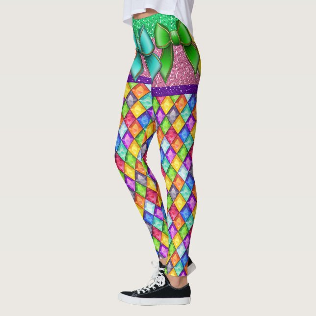 Bow Illusion Diamonds Pop Mode Leggings (Vänster)