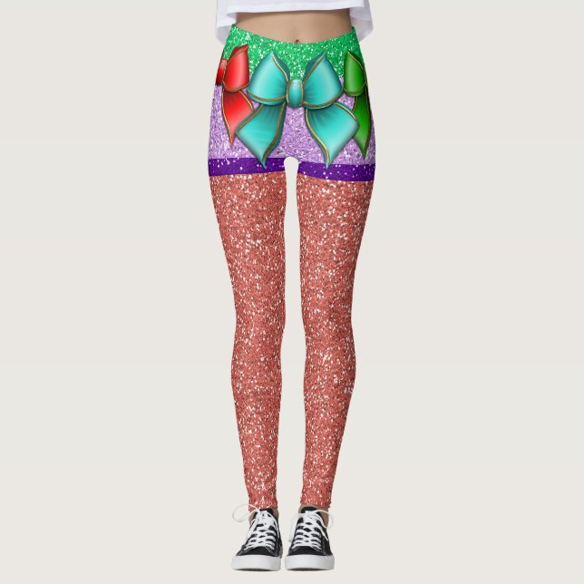 Bow Illusion Diamonds Pop Mode Leggings (Framsida)