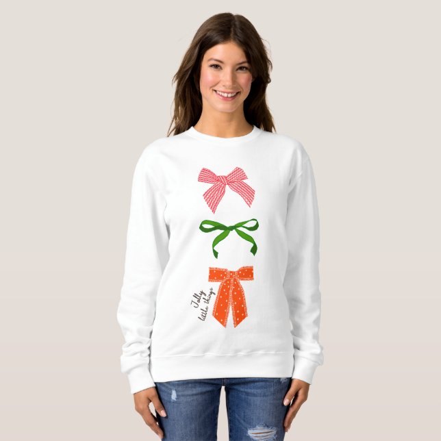 Bow Jolly Little Things Christmas  T Shirt (Hel framsida)