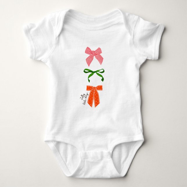 Bow Jolly Little Things Christmas  T Shirt (Framsida)