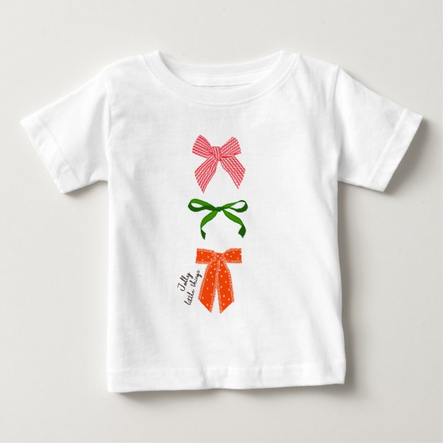 Bow Jolly Little Things Christmas  T Shirt (Framsida)