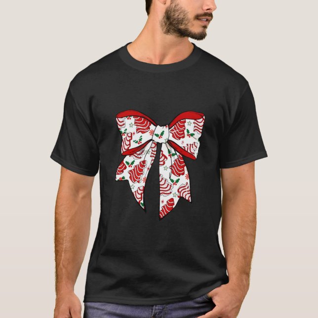 Bow Julgranstårta God Jul Familj Matchande T Shirt (Framsida)