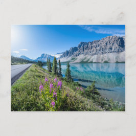 Bow Lake Banff Bergsreflektioner Vykort