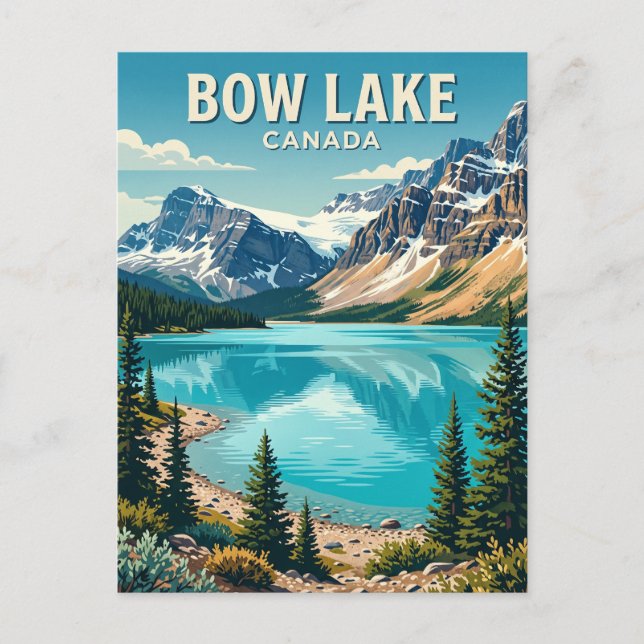 Bow Lake Kanada Vykort (Framsida)