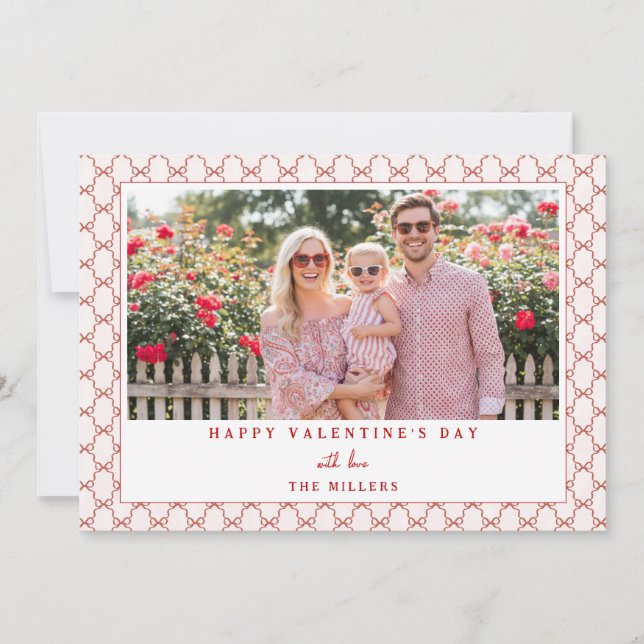 Bow Landscape Happy Valentine's Day Photo Card Julkort (Framsida)