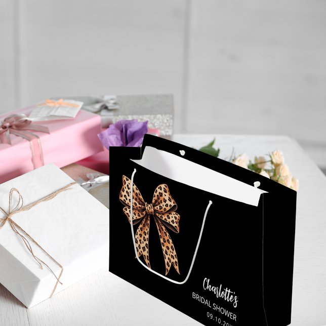 Bow leopardtryck svart Bröllopsfest (Skapare uppladdad)