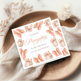 Bow Little Pumpkin Baby Shower Napkins Pappersservett