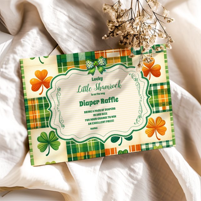 Bow Lucky Little Shamrock Diapper Raffle Tilläggskort (Skapare uppladdad)