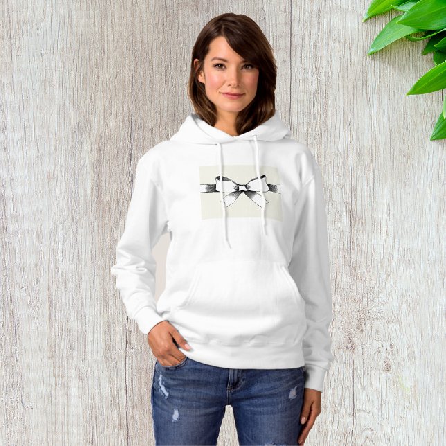 Bow med Ribbon Womens Hoodie T Shirt (Skapare uppladdad)