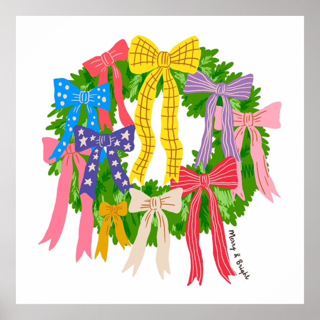 Bow Merry And Bright Christmas  Poster (Framsidan)