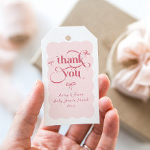 Bow Modern minimalist Vågigt Rosa Baby Shower