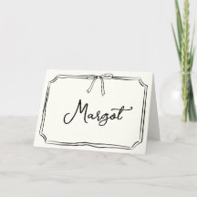 Bow Notecard för eget namn, eget namn