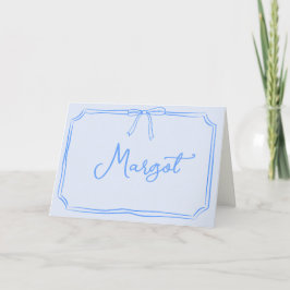 Bow Notecard för eget namn, eget namn Tack Kort