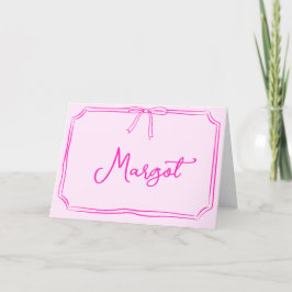 Bow Notecard för eget namn, eget namn Tack Kort