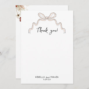 Bow och blommor Bröllop Tack för att du har skrivi