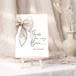 Bow och Pearl Baby Shower Bow Bokar för Baby Poster