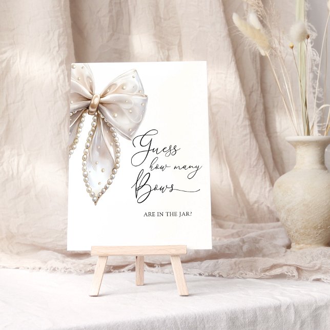 Bow och Pearl Baby Shower Bow Bokar för Baby Poster (Skapare uppladdad)