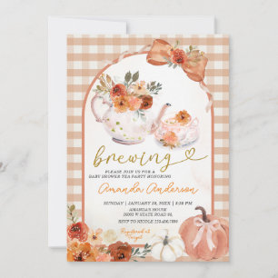 Bow orange pumpa en bebis bryggs Baby Shower Inbjudningar