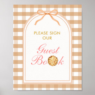 Bow our Little Cutie Paj Guest Bok Gingham Fall Poster