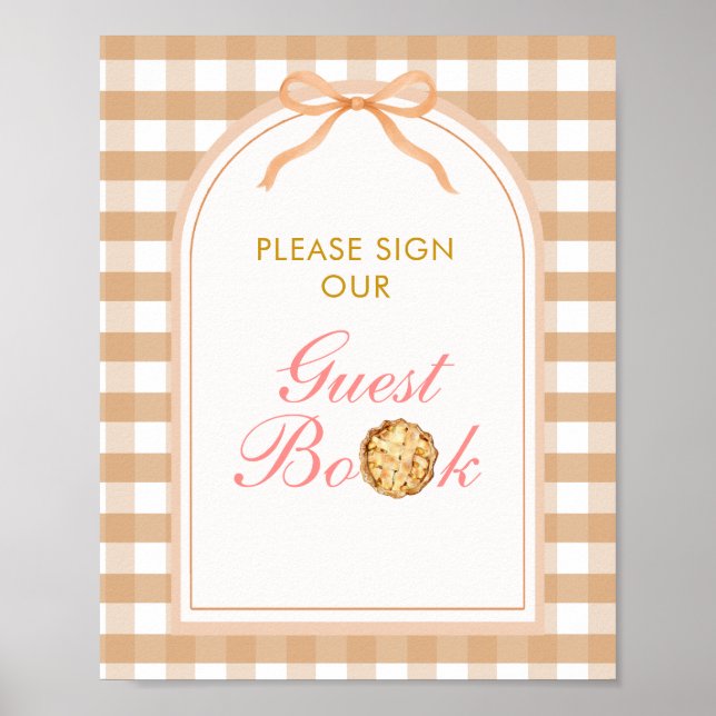 Bow our Little Cutie Paj Guest Bok Gingham Fall Poster (Framsidan)