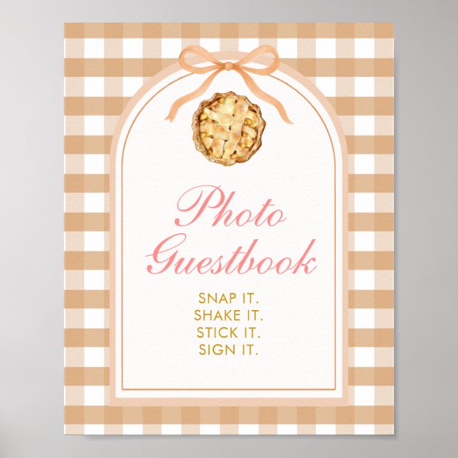 Bow our Little Cutie Paj Photo Bok Gingham Fall Poster (Framsidan)