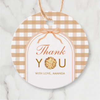 Bow our Little Cutie Paj Tack Gingham Fall Gåvor Etiketter