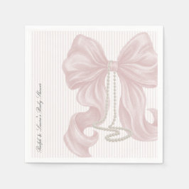 Bow Pearl Flick Baby Shower Pappersservett