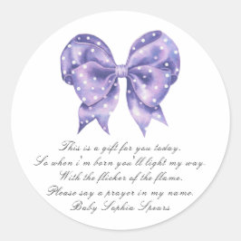 Bow Polka Dot Baby shower - Önskeljus etikett