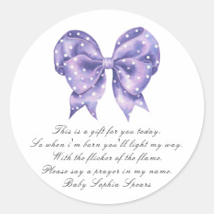 Bow Polka Dot Baby shower - Önskeljus etikett