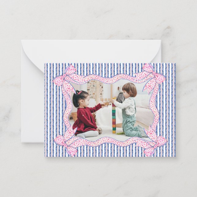 Bow Ram Photo Coquette - tackkort Anteckningskort (Baksida)