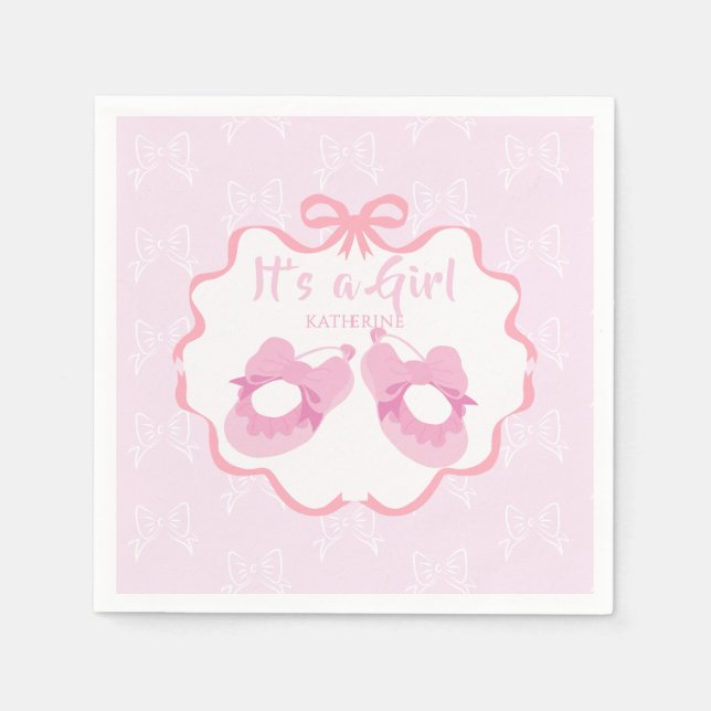 Bow Ribbon är en flicka Pappersservett (Framsidan)