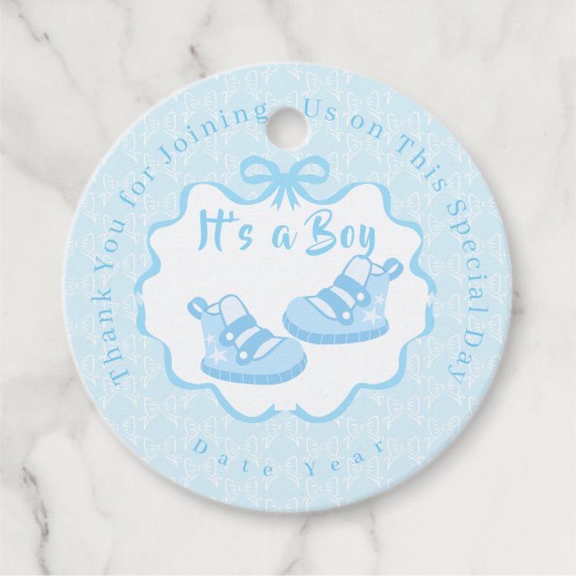 Bow Ribbon är en pojke Gåvor Etiketter (Framsida)