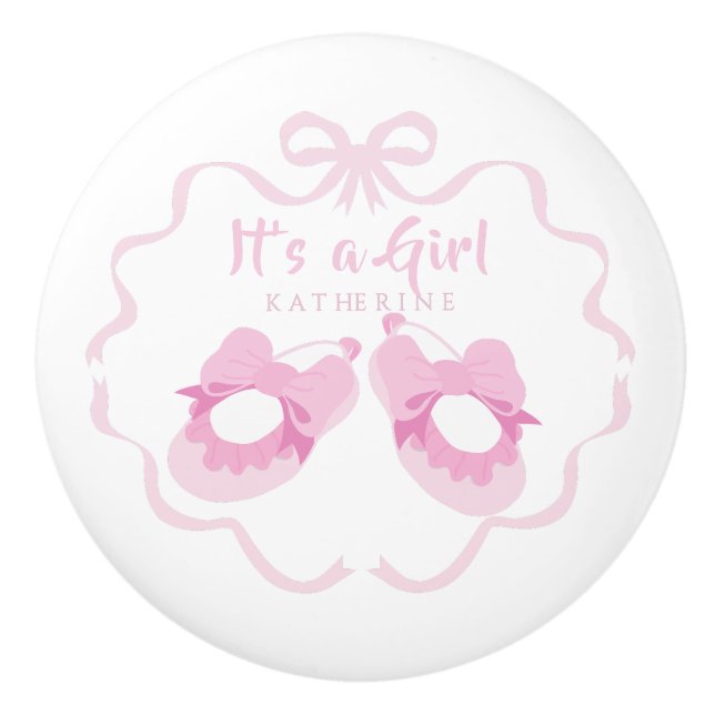 Bow Ribbon är en Rosa för flickor Knopp (Framsidan)