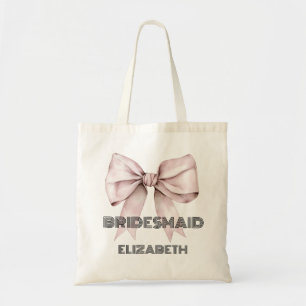 Bow Ribbon Elegant Personlig Bridesmaid girly Tygkasse
