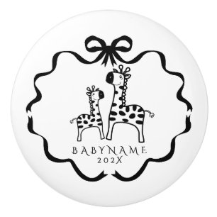 Bow Ribbon Giraffe Nursery Baby Knopp