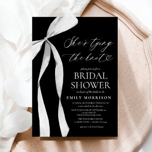 Bow Ribbon Hon Gifter sig Möhippa Inbjudningar