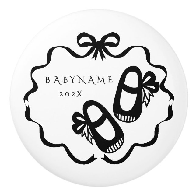 Bow Ribbon Nursery Flicka Knopp (Framsidan)