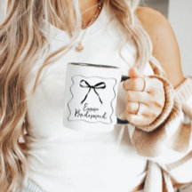 Bow Ribbon Personlig Bridesmaid Mugg Gift