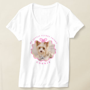 Bow Ribbon Pet Photo Rosa T Shirt