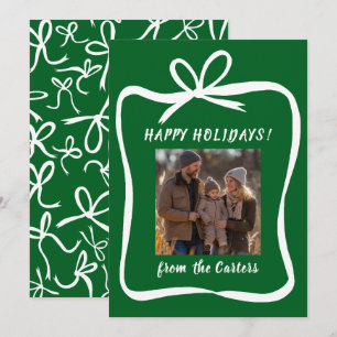 Bow Ribbon Ram ANPASSNINGSBAR-PHOTO Julkort