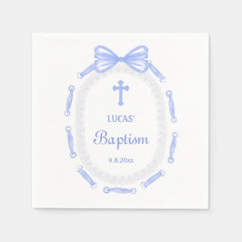 Bow Ribbon Ram Baptism Pappersservett