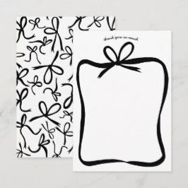 Bow Ribbon Ram Elegant Bröllopsdusch ANPASSAD Tack Kort