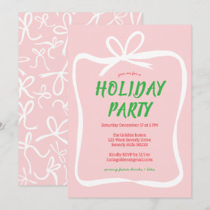 Bow Ribbon Ram Helgdag jul Party ANPASSNINGSBAR Inbjudningar