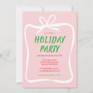 Bow Ribbon Ram Helgdag jul Party ANPASSNINGSBAR Inbjudningar