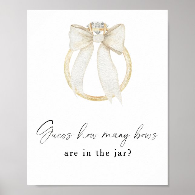 Bow & Ring Bridal shower - How Many Bows Poster (Framsidan)